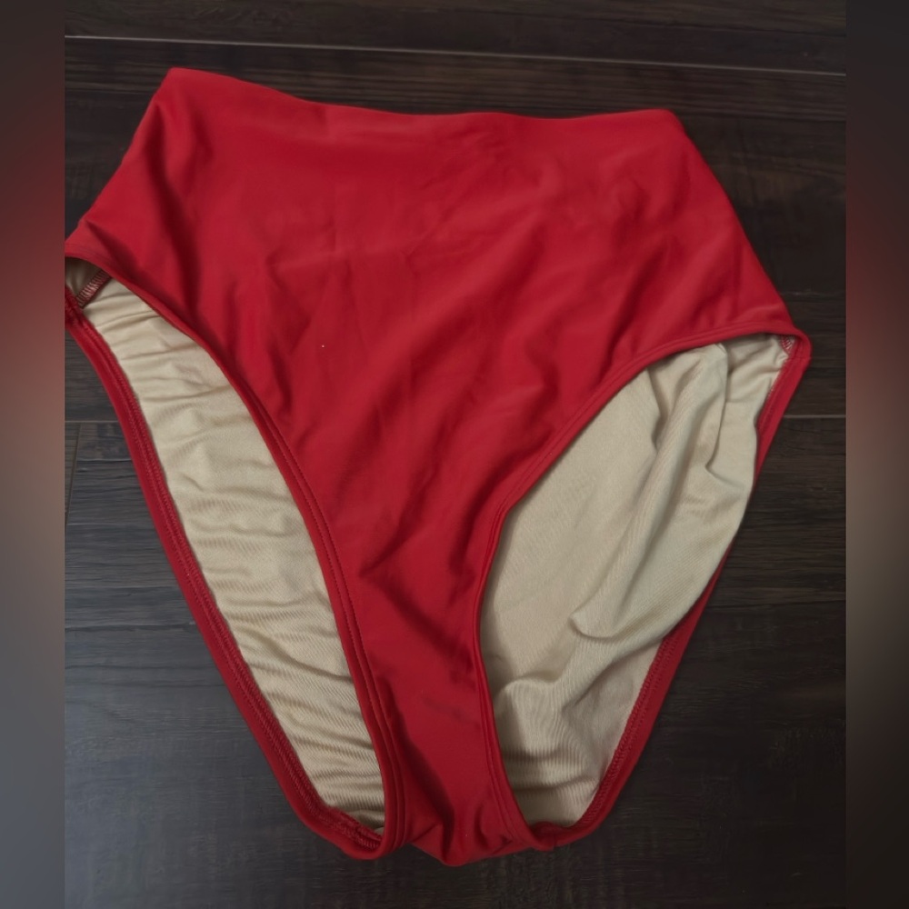 Red swim bottoms medium